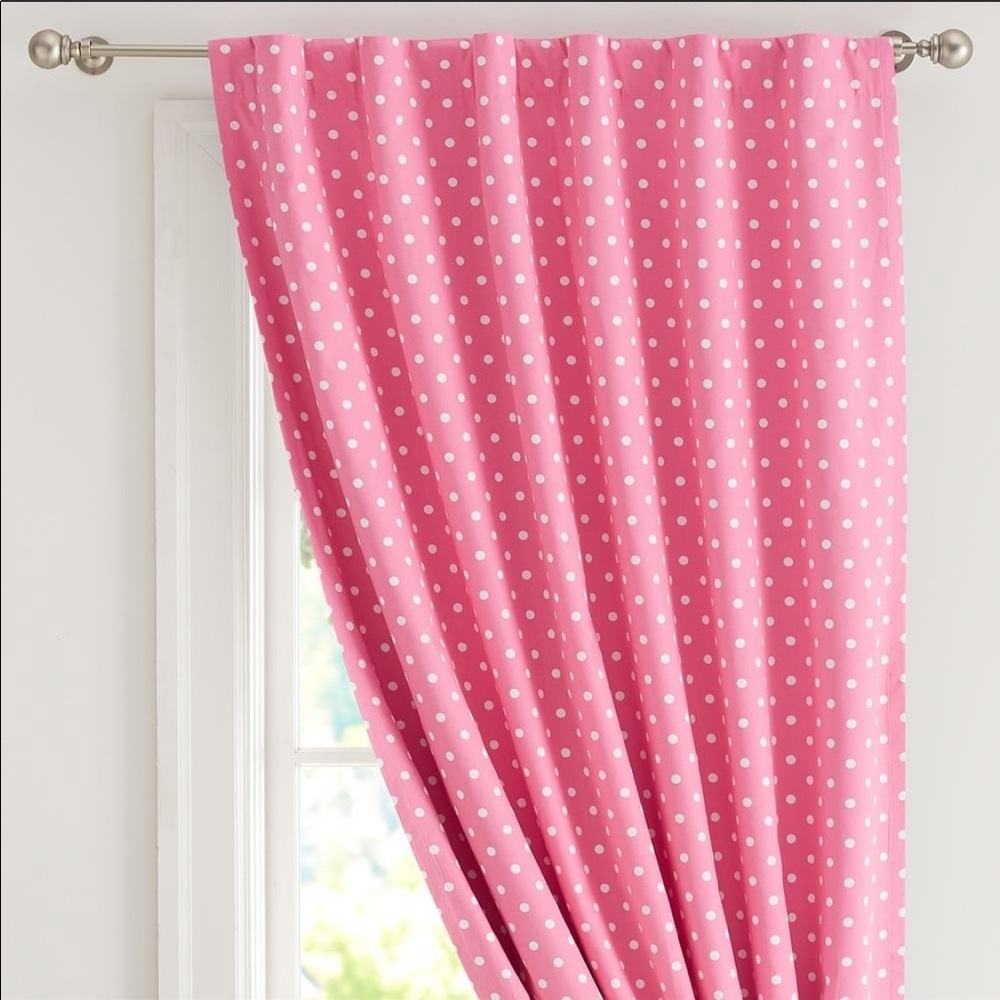 Pottery Barn Kids Pink Polka Dot Curtains